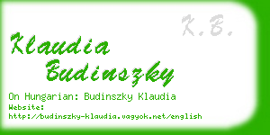 klaudia budinszky business card